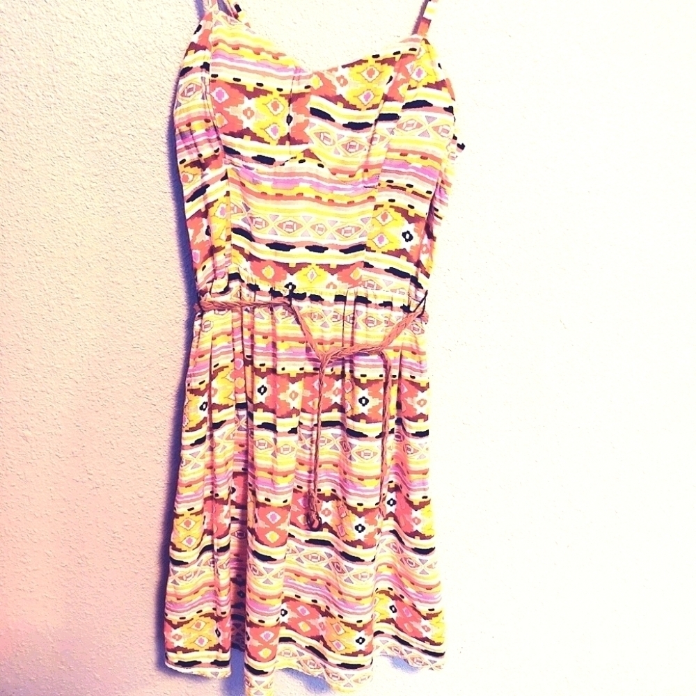 Love Reign Fitted Dress Aztec with braided belt